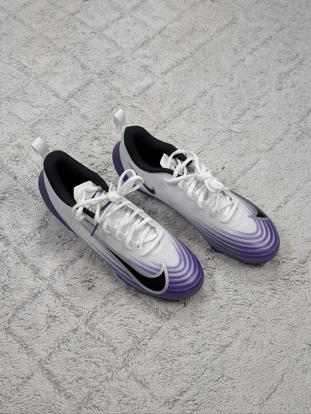 Nike Vapor Speed 3 TB White Court Purple Football Cleats Mens Size 8 HM8849-101